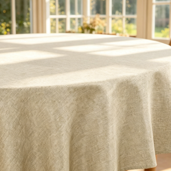 Imitation Linen Wrinkle-Resistant Tablecloths, Beige, Farmhouse Style