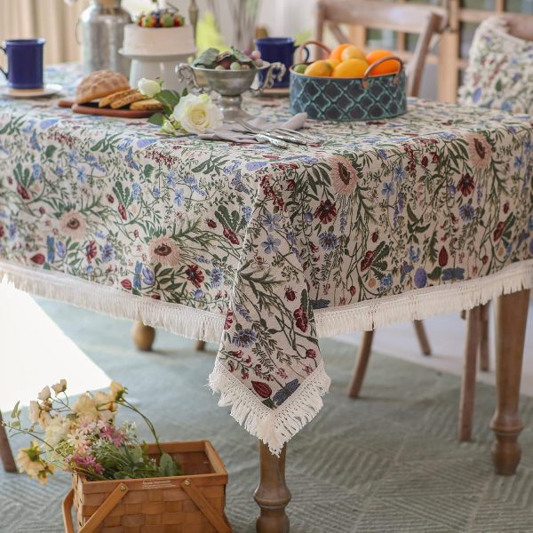 French Berry Floral Pure Cotton Tablecloth