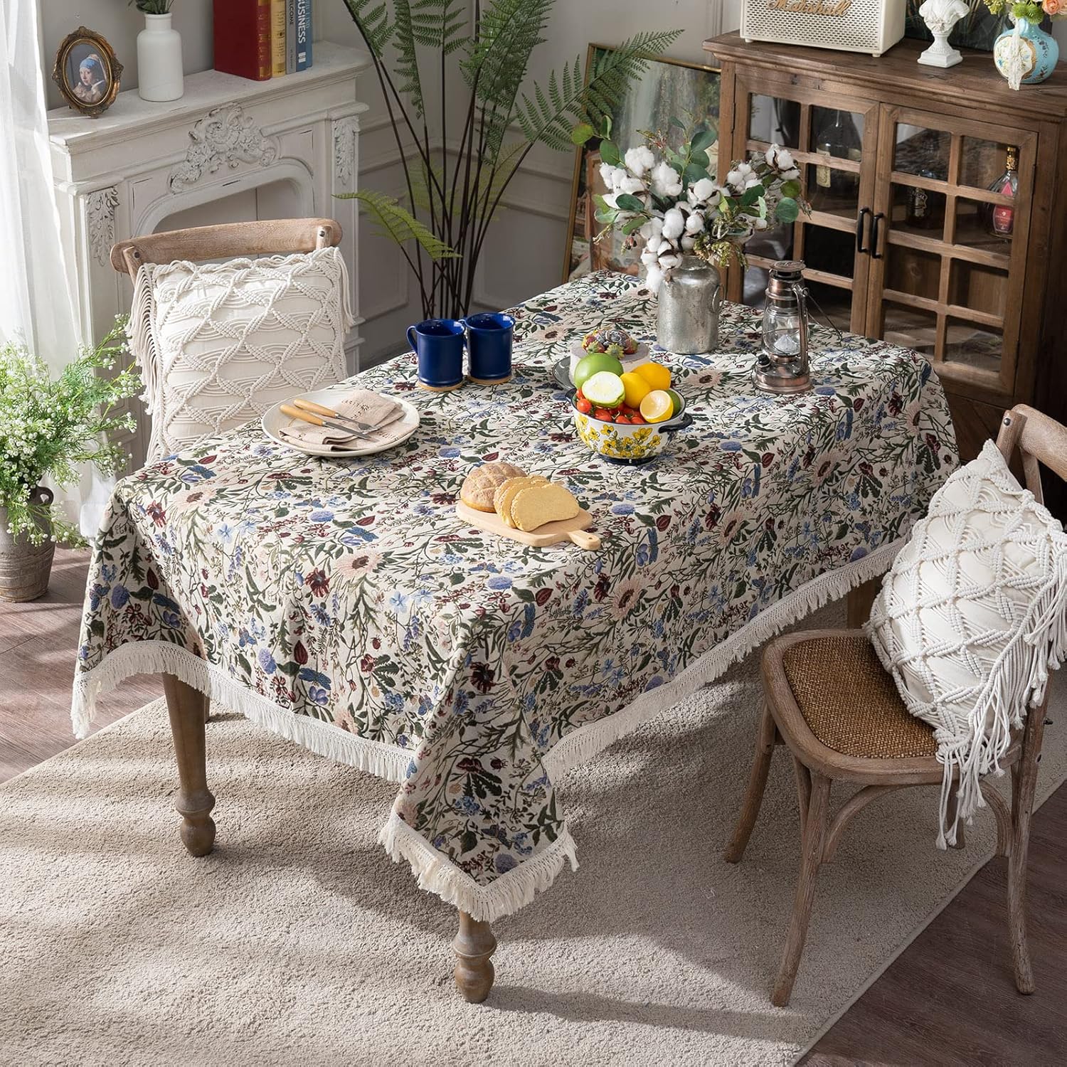 French Berry Floral Pure Cotton Tablecloth - Image 2